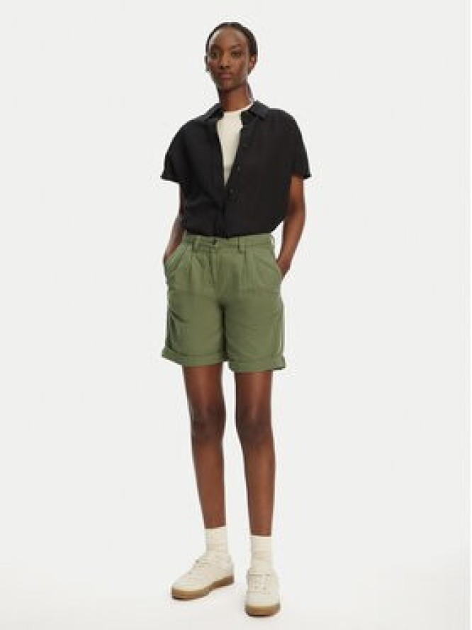 Robe di Kappa Szorty materiałowe Yvonne Light Linnen 62124LW Zielony Regular Fit