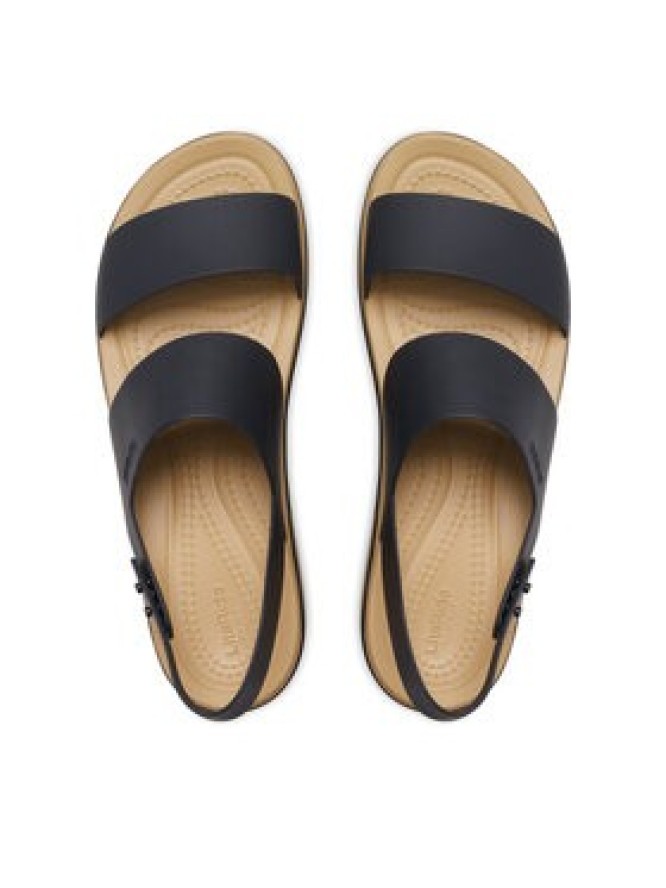 Crocs Sandały Brooklyn Matte Wrap Low Wedge 211802 Czarny