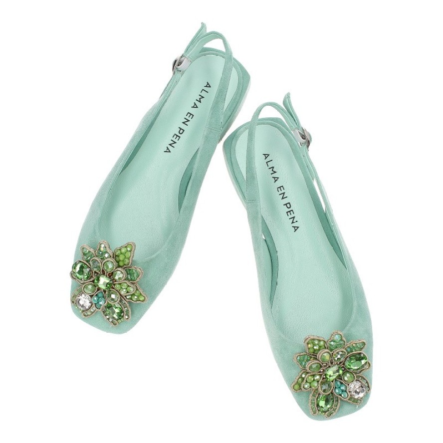 Zielone Sandały Alma En Pena Eleganckie Obuwie Damskie