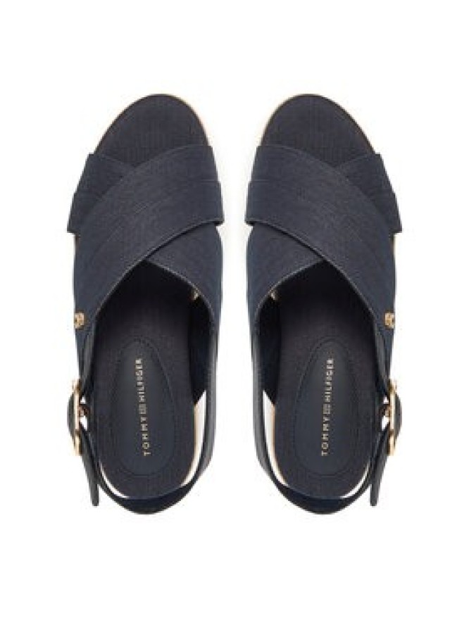 Tommy Hilfiger Espadryle Denim Espadrille Platform Sandal FW0FW08669 Granatowy