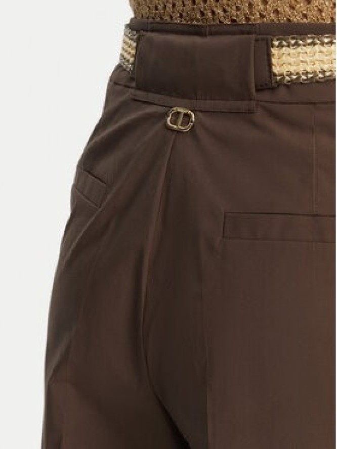 TWINSET Spodnie palazzo 251TT2105 Brązowy Wide Leg
