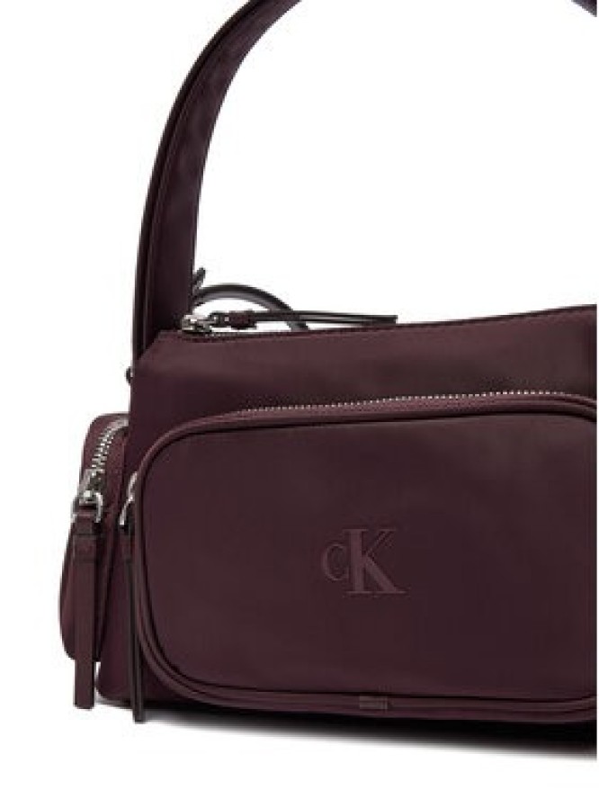 Calvin Klein Torebka Pocket Nylon Bag W/ Strap LV04F3132G Bordowy