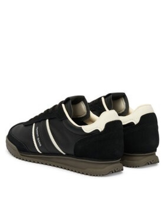 Tommy Jeans Sneakersy Tjw Low Profile Runner Lthr Mix EN0EN03001 Czarny
