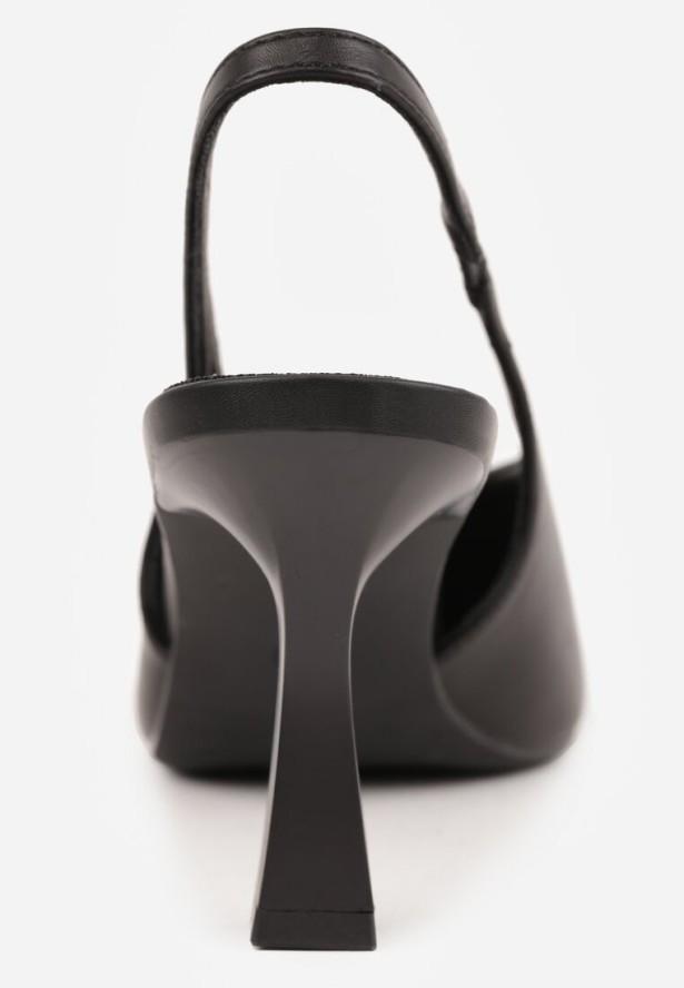 Czarne Czółenka Sandały Vices na Szpilce Slingback Kolliva