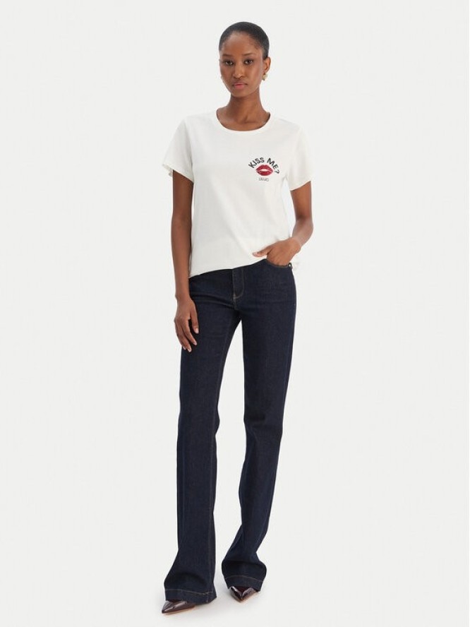 Liu Jo Sport T-Shirt TF5275 JS923 Écru Regular Fit