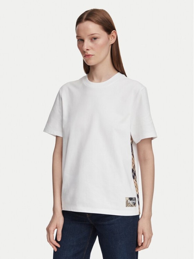 Barbour T-Shirt Fawne LML0938WH11 Biały Regular Fit