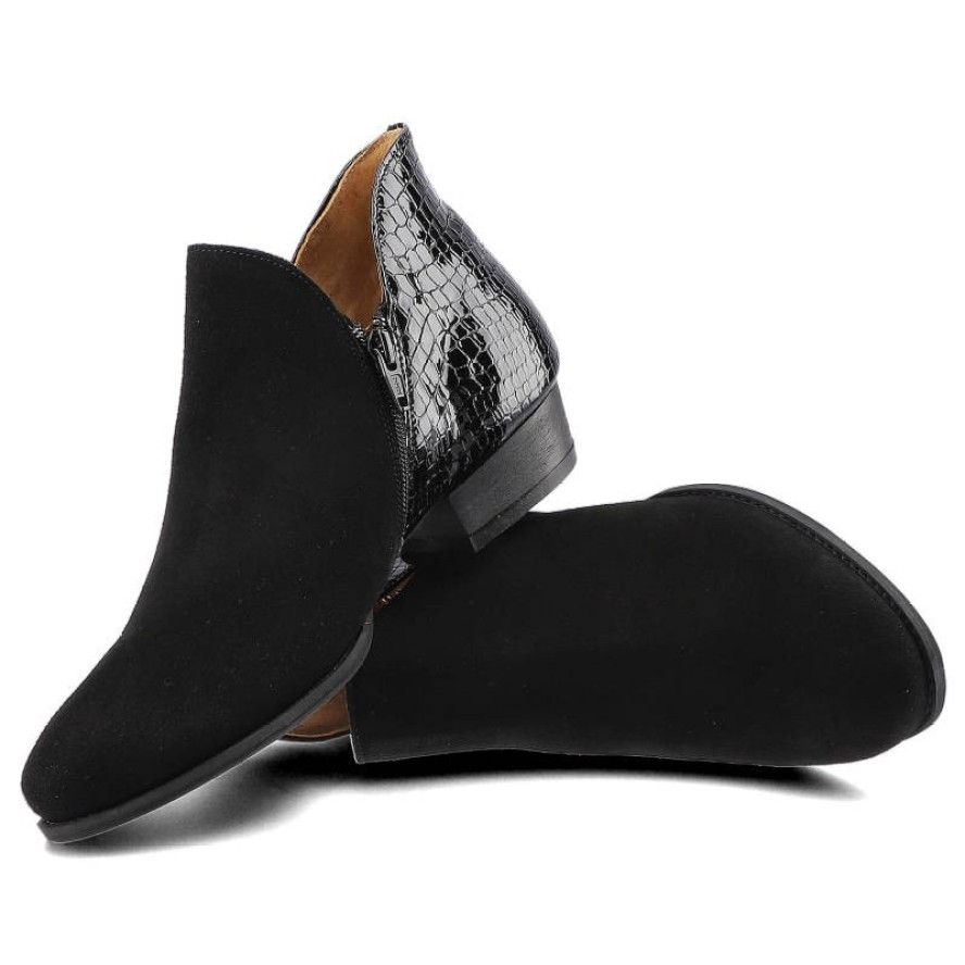 Czarne Botki Maciejka Damskie Wygodne Buty