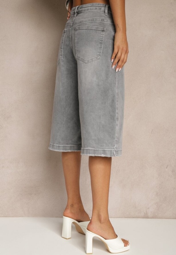 Szare Szorty z Bawełny o Asymetrycznym Kroju Rallimea