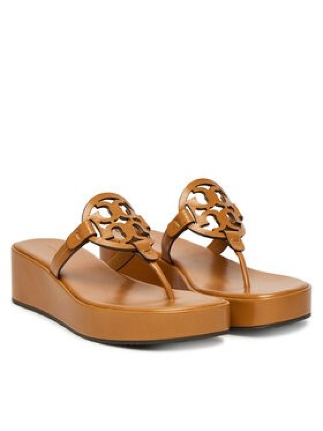 Tory Burch Japonki Miller Wedge 175318 Brązowy