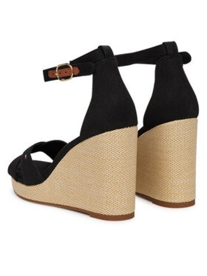 Tommy Hilfiger Sandały Flag High Wedge Espad Crisscross FW0FW08661 Czarny