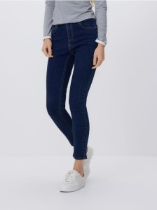 Jeansy slim push up - granatowy