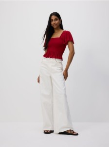 Bluzka z falbanami - czerwony