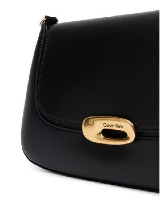 Calvin Klein Torebka Hardware Flap Medium Crossbody LV04F3401G Czarny