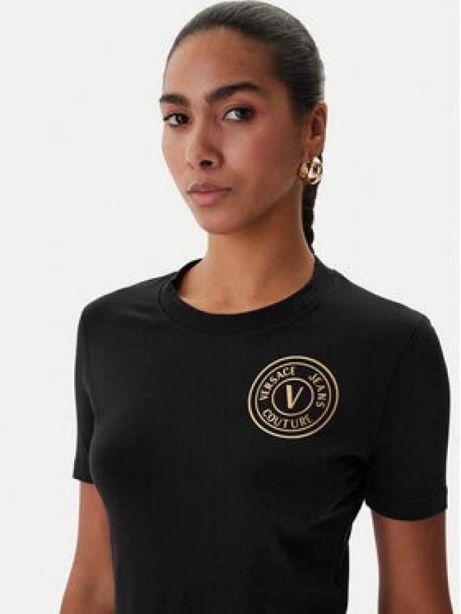 Versace Jeans Couture T-Shirt 80HAHT02 CJ03T Czarny Slim Fit