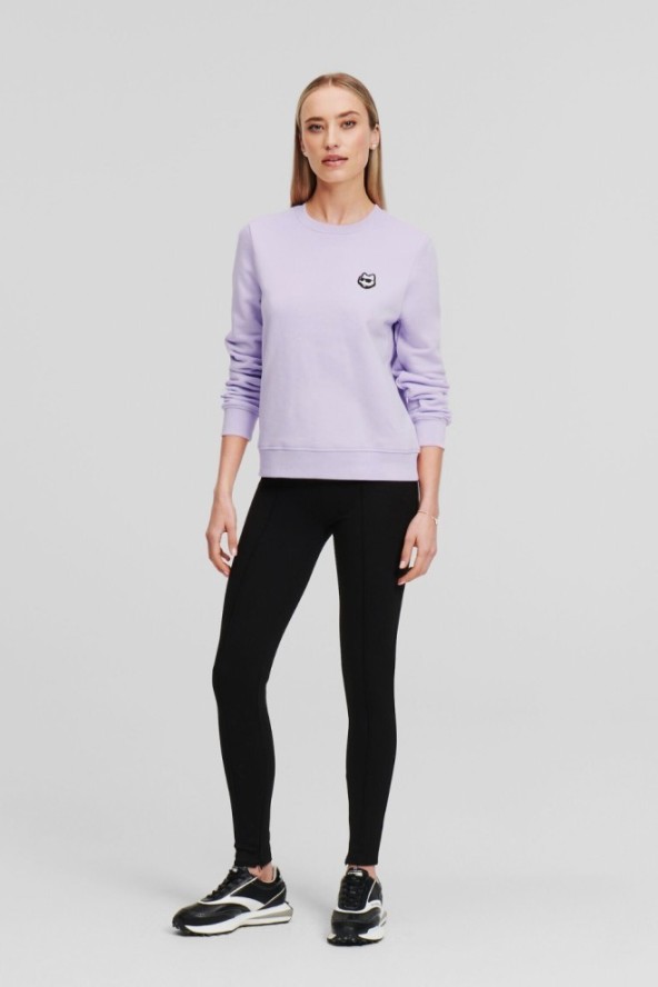 KARL LAGERFELD Lawendowa damska bluza Ikonik 2.0, Rozmiar L