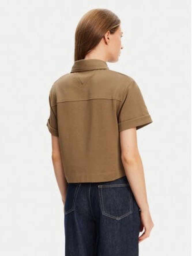 Tommy Hilfiger Koszula Gold Button WW0WW44626 Brązowy Regular Fit