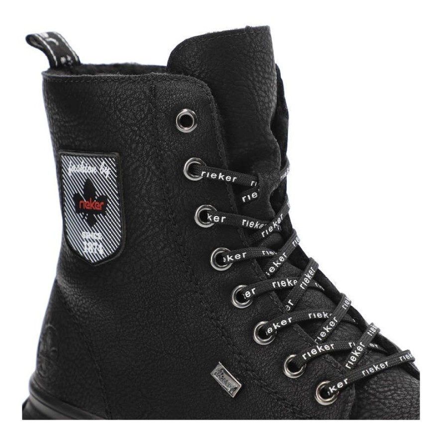 Czarne Botki Rieker Ocieplane Buty Damskie