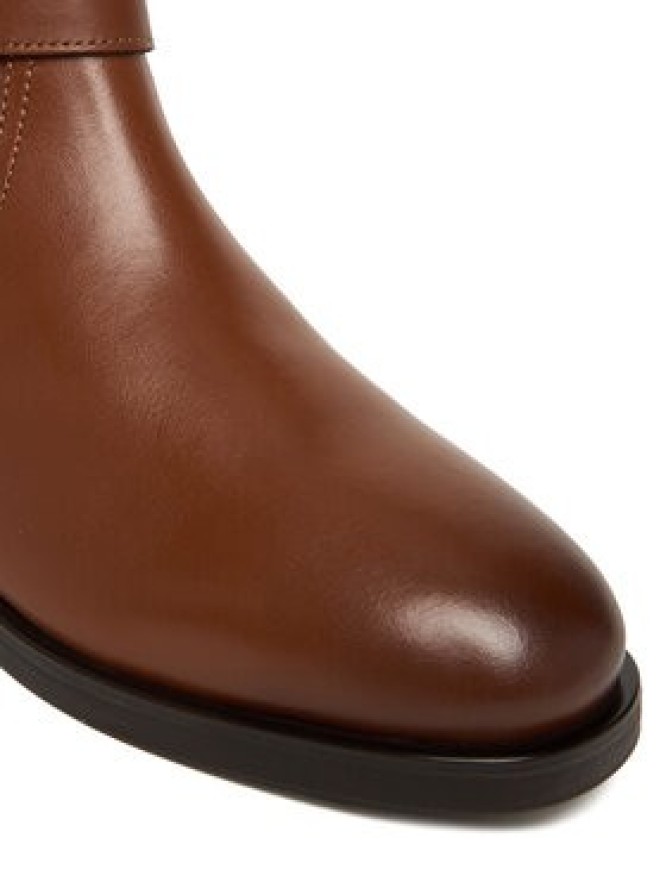 Tommy Hilfiger Botki Th Buckle Riding Leather Bootie FW0FW08781 Brązowy