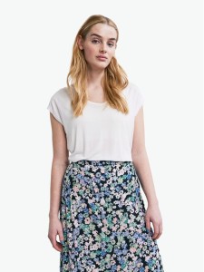 Pieces T-Shirt Billo 17078732 Biały Loose Fit