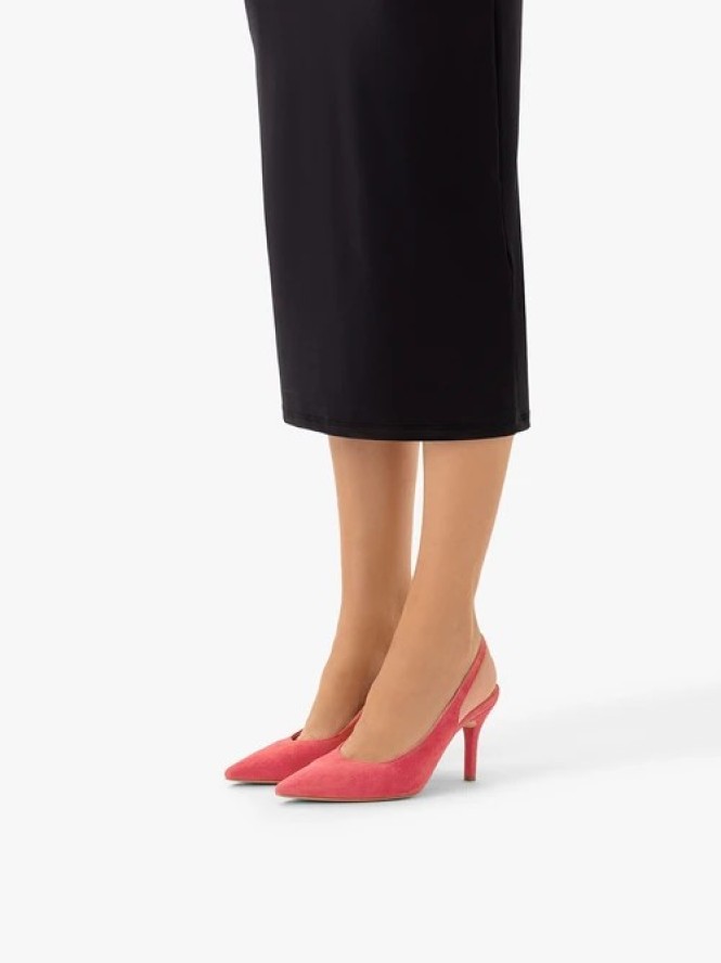 Czerwone czółenka bez pięty slingback