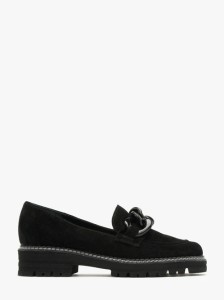 Welurowe mokasyny z łańcuchem