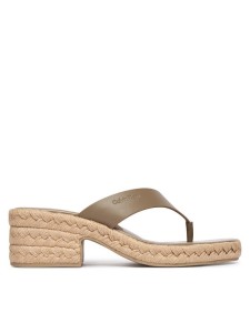 Calvin Klein Klapki Block Heel Espa 50 Thong Lth HW0HW02902 Brązowy