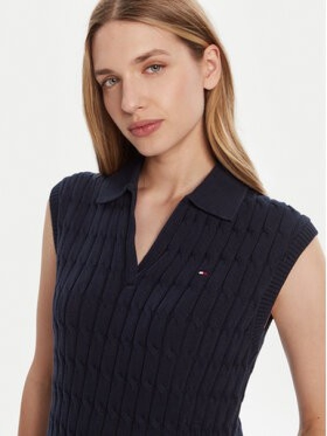 Tommy Hilfiger Sweter WW0WW45655 Granatowy Regular Fit