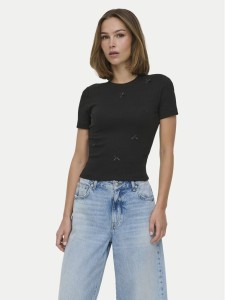 ONLY T-Shirt Femke 15369336 Czarny Slim Fit