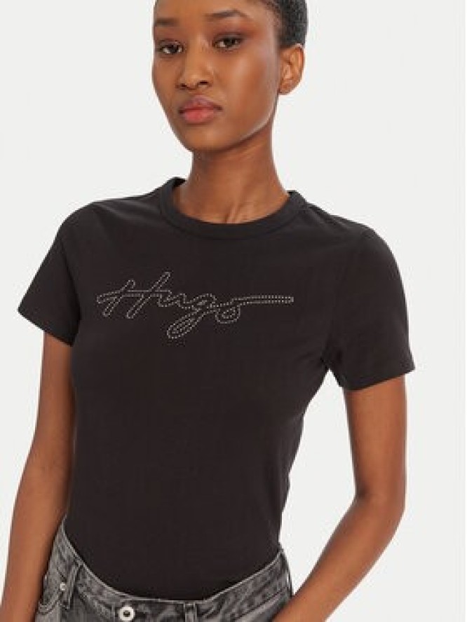 HUGO T-Shirt Deloris 50532137 Czarny Regular Fit