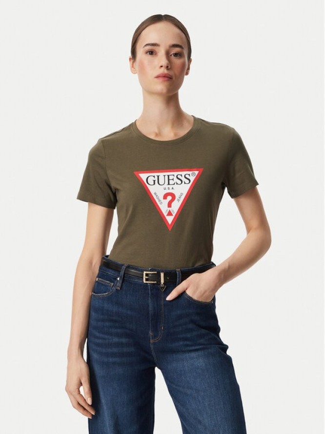 Guess T-Shirt W1YI1B I3Z14 Khaki Regular Fit