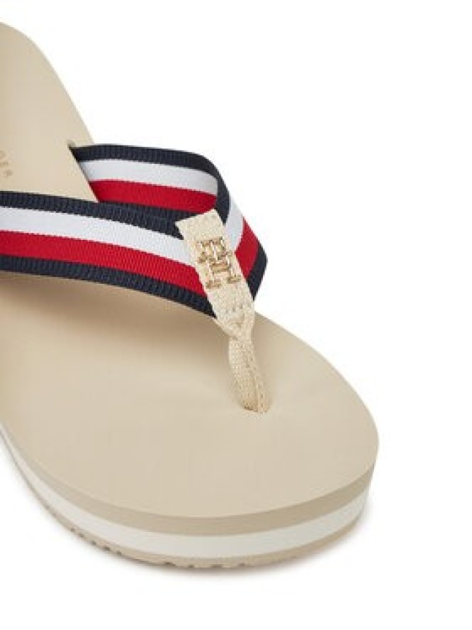 Tommy Hilfiger Japonki Th Corporate Wedge Beach Sandal FW0FW08520 Beżowy