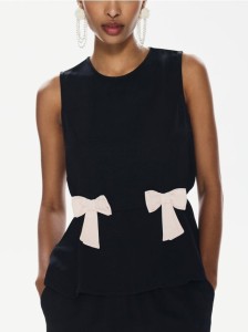 Bluzka z kokardkami - czarny