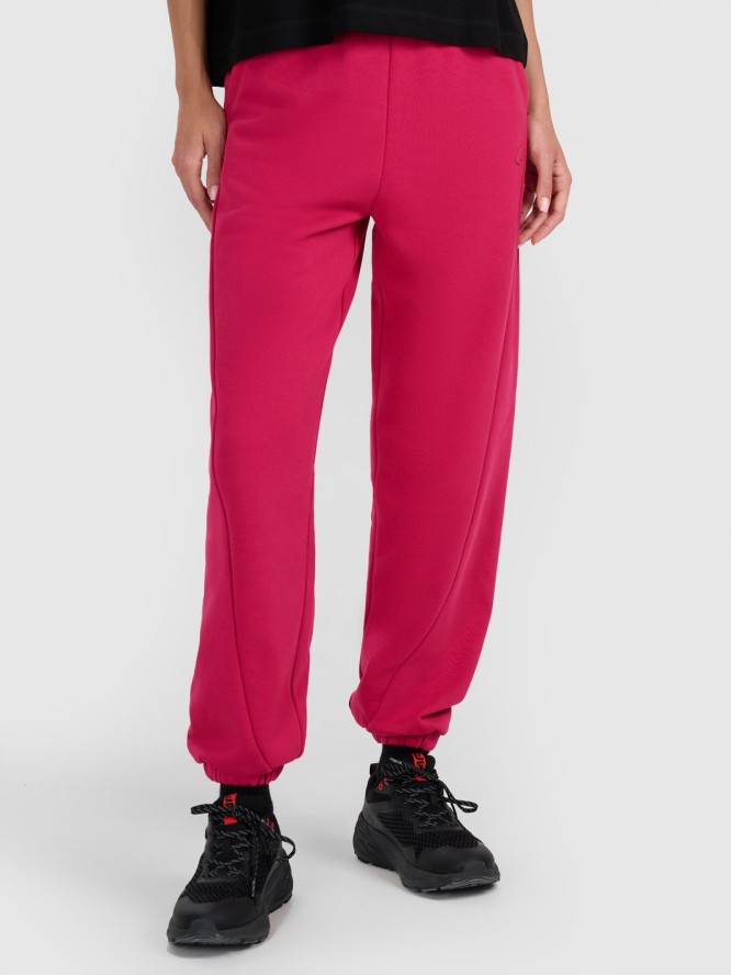 4F Spodnie dresowe joggery damskie - różowe XXL