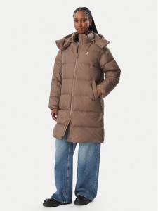 Calvin Klein Jeans Kurtka puchowa LV047H502G Beżowy ciemny Regular Fit