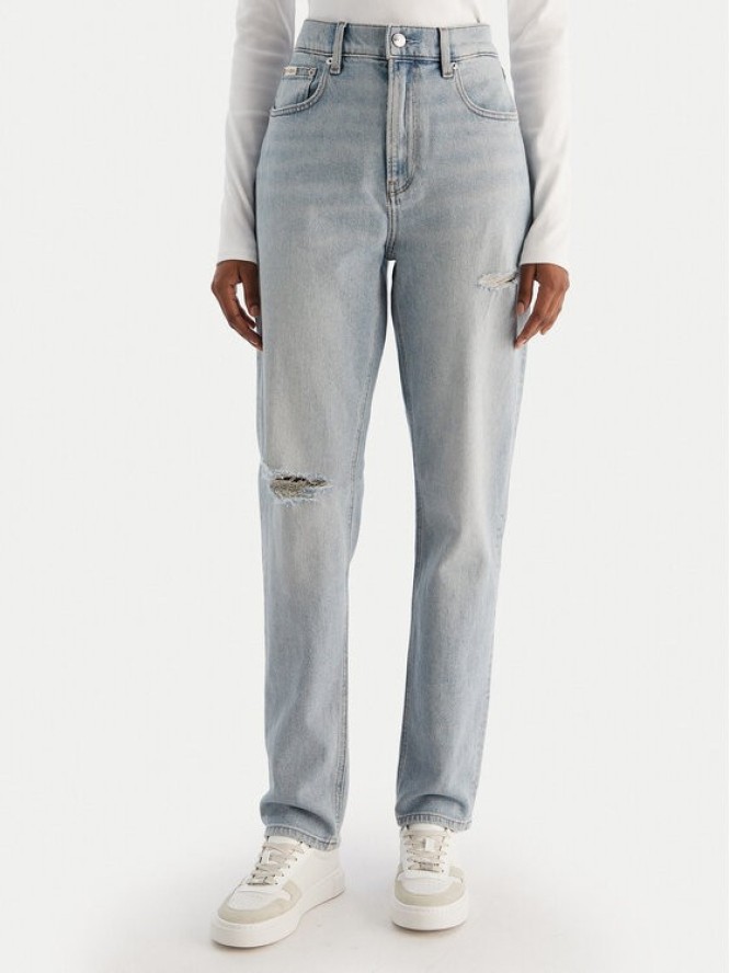 Calvin Klein Jeans Jeansy New Mom Jean Bowery Destroyed LV047D722G Niebieski Mom Fit