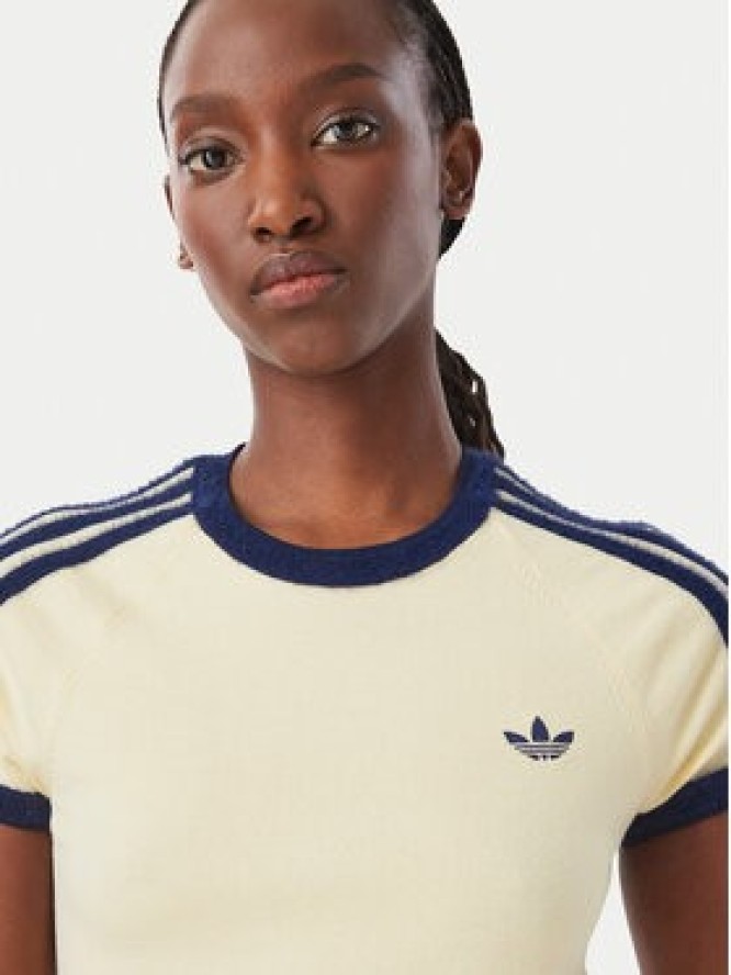 adidas T-Shirt KS7376 Kremowy Slim Fit