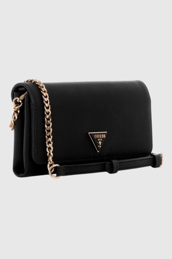 GUESS Czarny damski portfel na łańcuszku Noelle