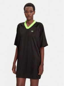 adidas Sukienka codzienna adicolor Football Jacquard KB8152 Czarny Oversize