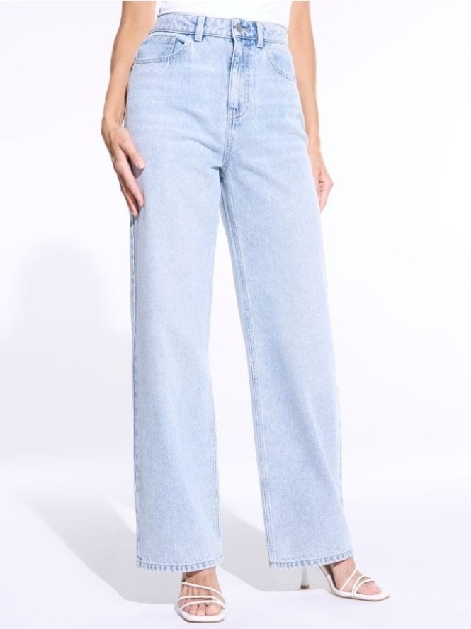 Jeansy wide leg - niebieski