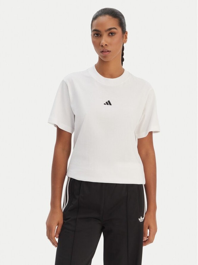 adidas T-Shirt Essentials Small Logo JC5944 Biały Regular Fit