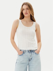 Pieces Top Fia 17155482 Biały Slim Fit