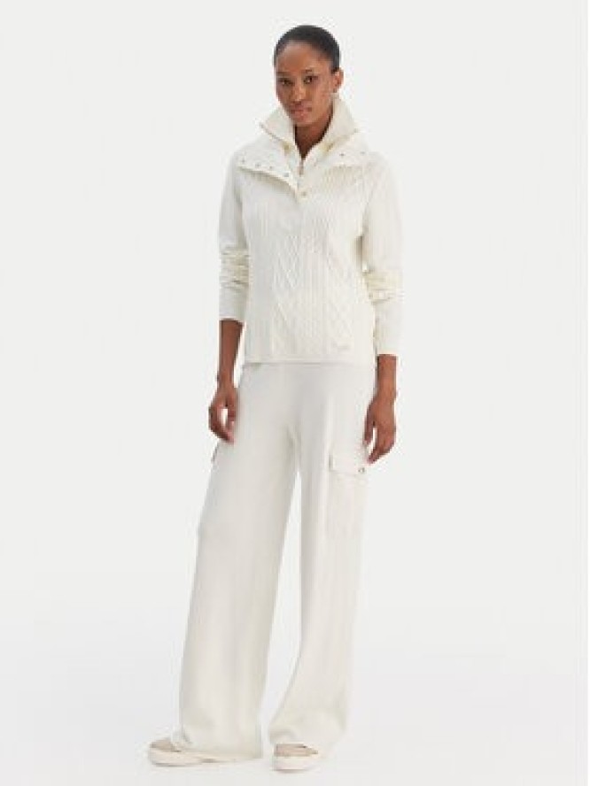 Liu Jo Spodnie materiałowe TF5041 MS75L Écru Regular Fit