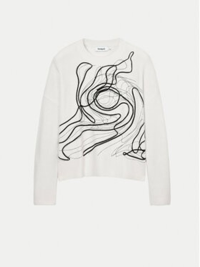 Desigual Sweter Montpellier Lacroix 24WWJF55 Biały Loose Fit