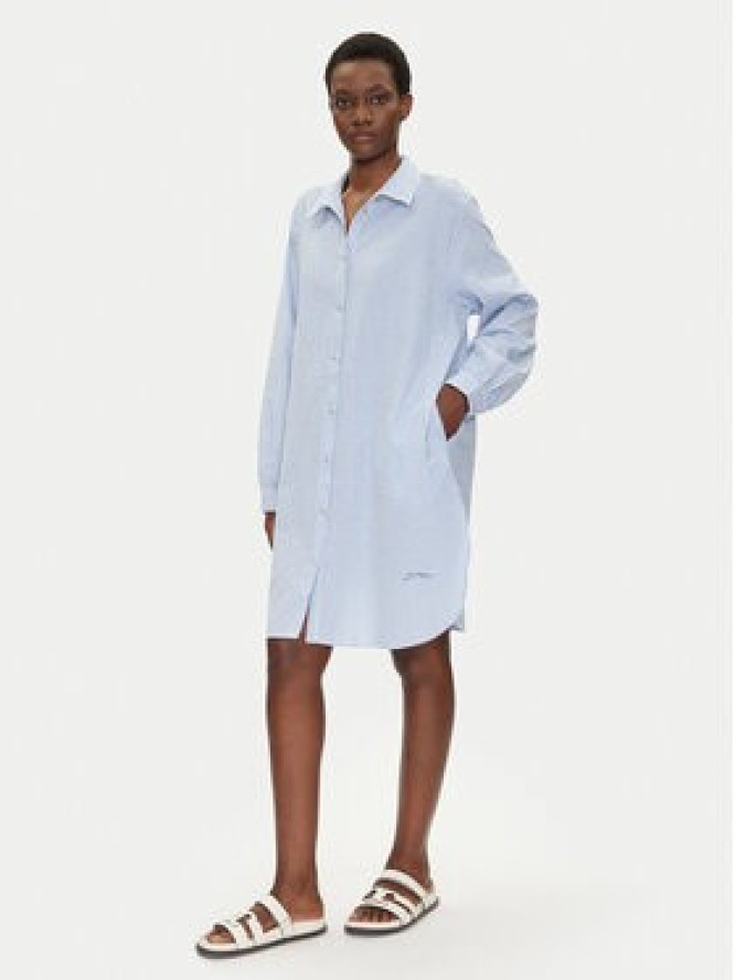 Iconique Sukienka koszulowa IC25-066 Błękitny Relaxed Fit