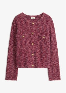 Sweter rozpinany z efektowną nicią