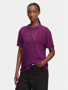 HUGO T-Shirt Dashire_5 50566678 Różowy ciemny Relaxed Fit