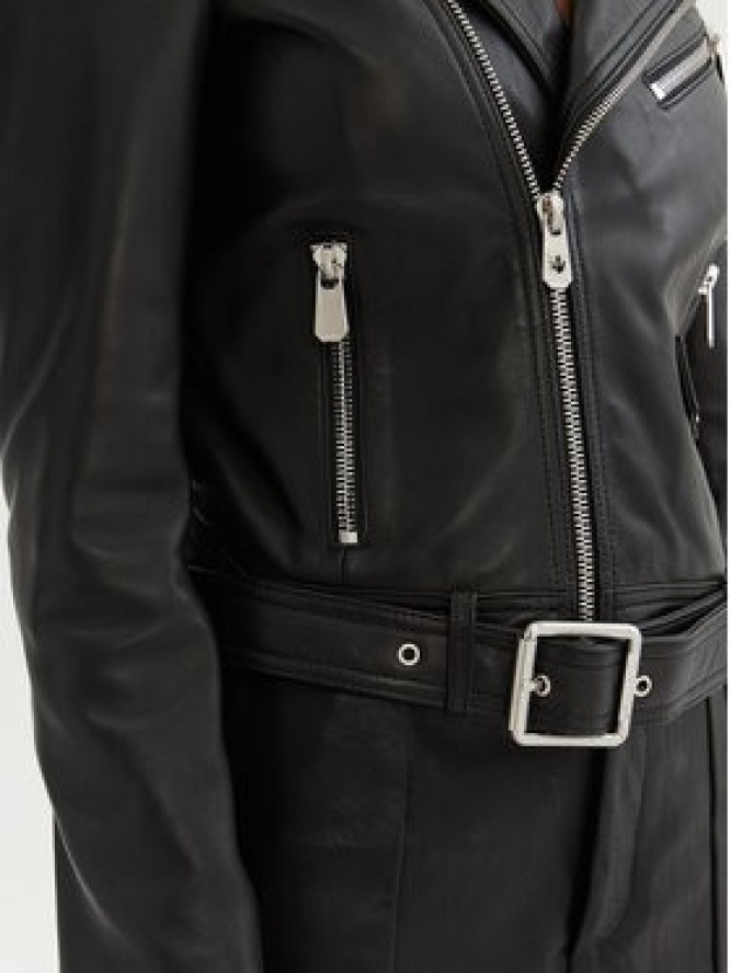 PINKO Kurtka skórzana 103897 A21L Czarny Regular Fit