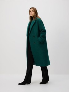 Dwurzędowy płaszcz oversize - morski