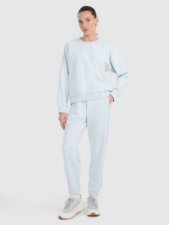 4F Bluza dresowa nierozpinana bez kaptura damska - niebieska L