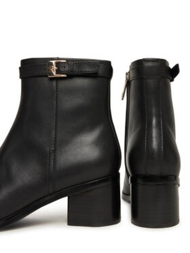 Tommy Hilfiger Botki Th Buckle Riding Mid Heel Bootie FW0FW08859 Czarny